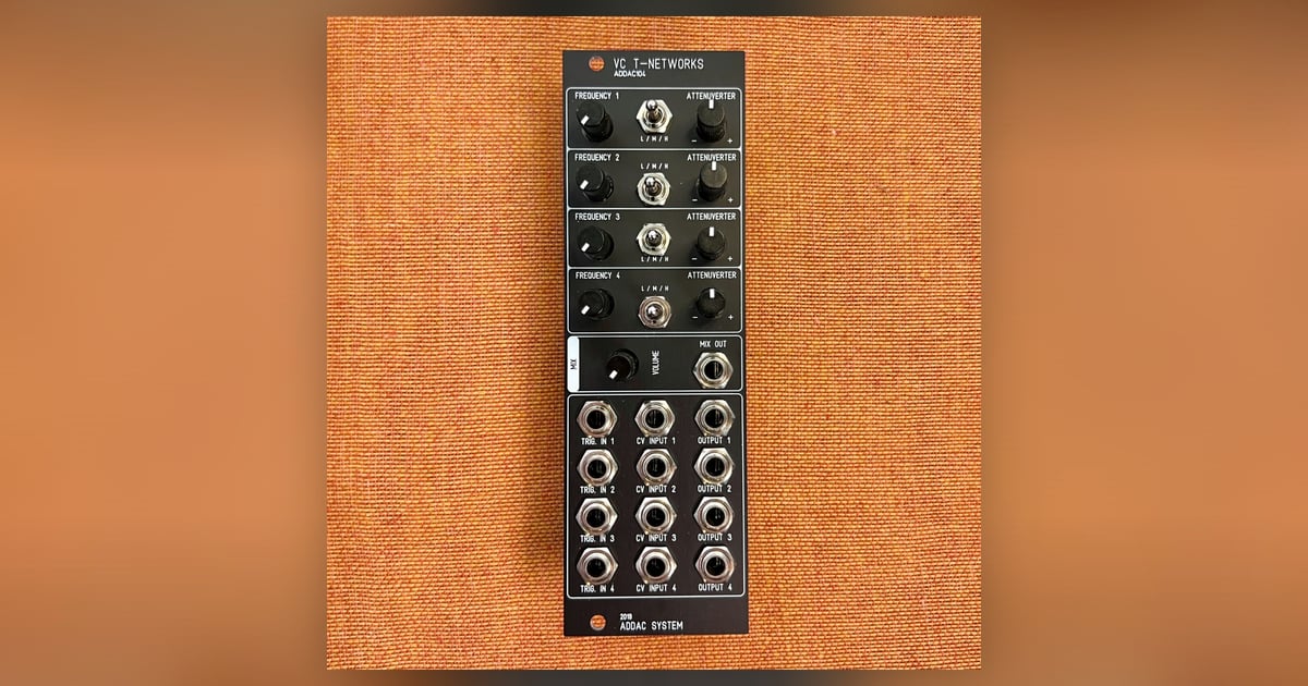 ADDAC104 VC T-Networks パーカッション モジュール ADDAC System: ADDAC104 VC T-Networks | Takazudo Modular