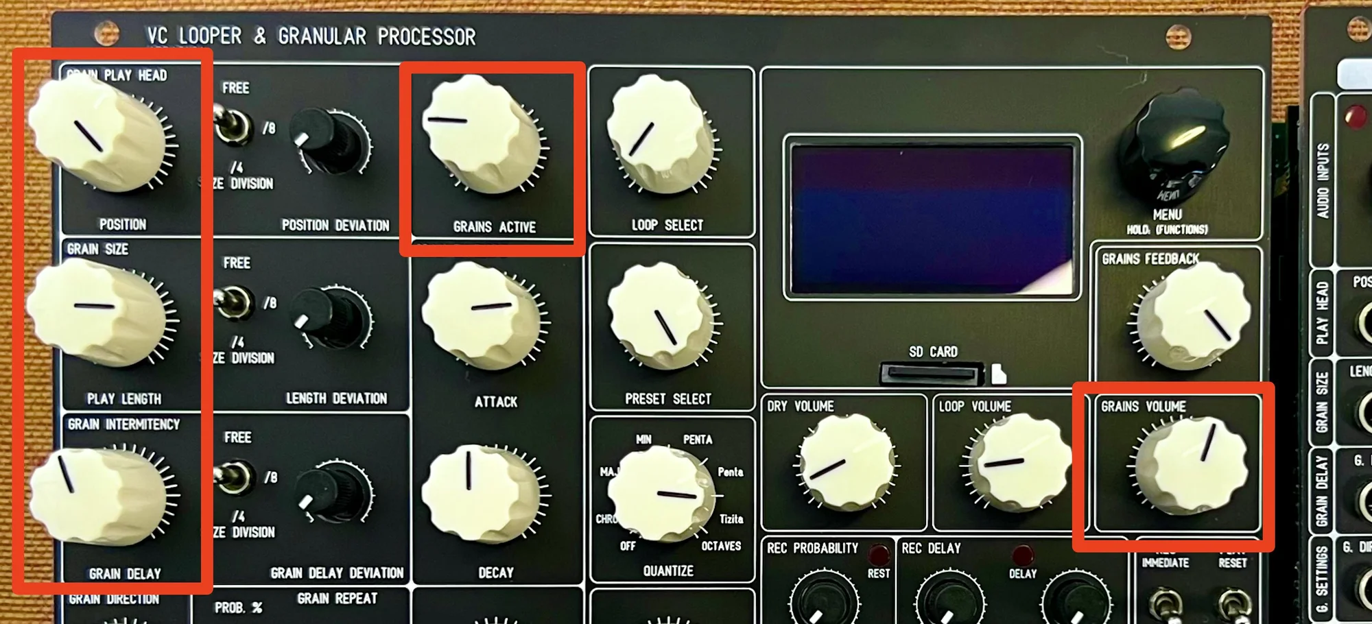 Diagram: Granular Processor knobs