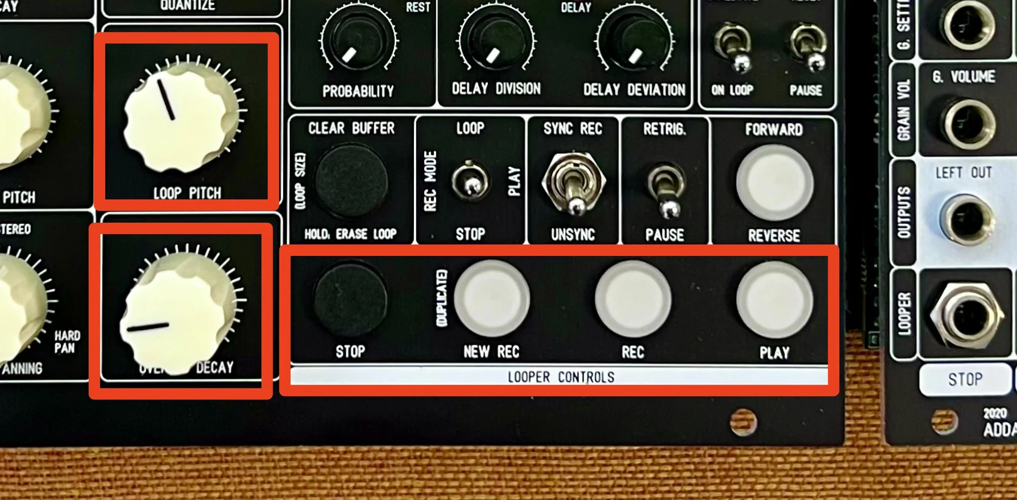 Diagram: Looper section buttons