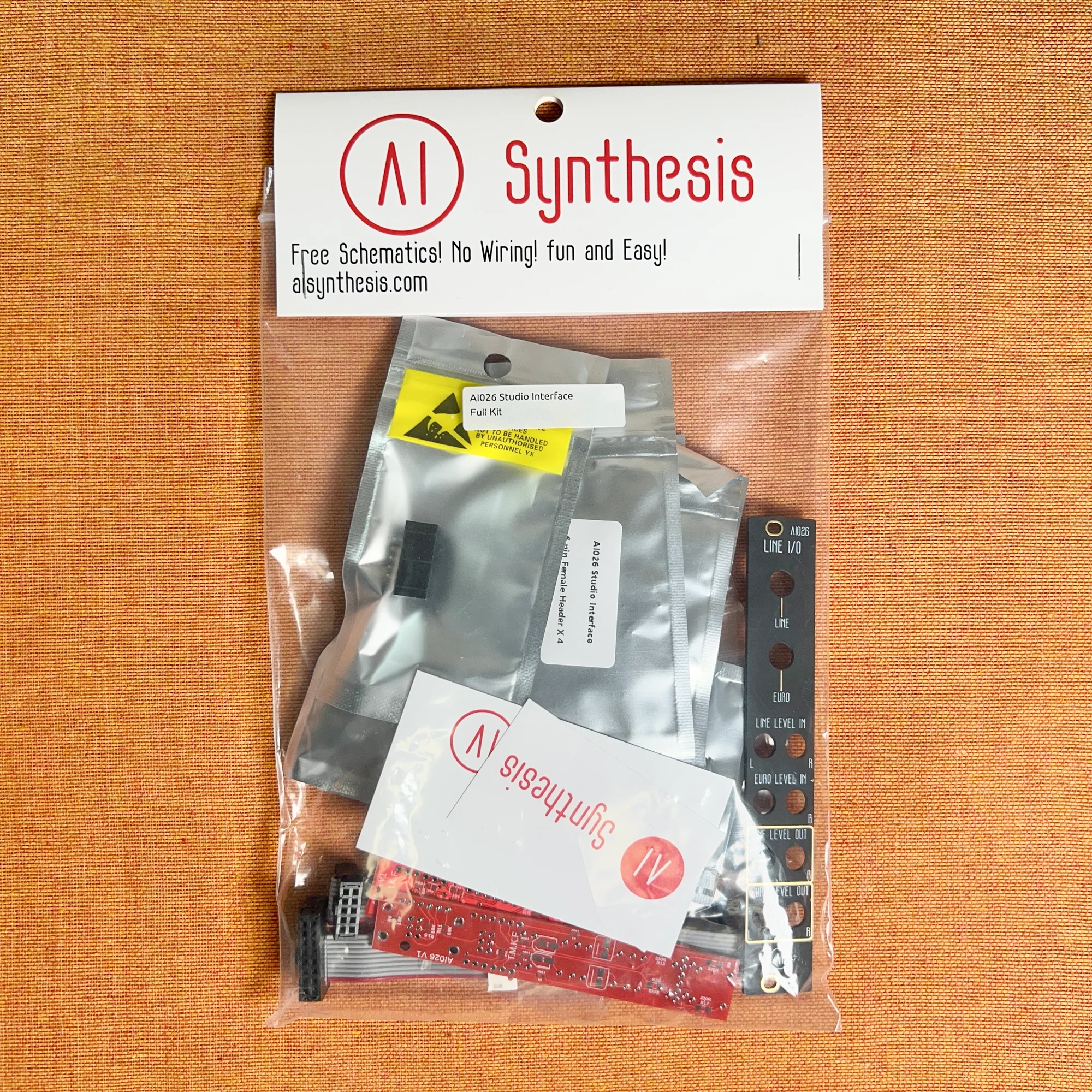 AI Synthesis: AI026 Line I/O Interface (Black Panel) DIY Kit