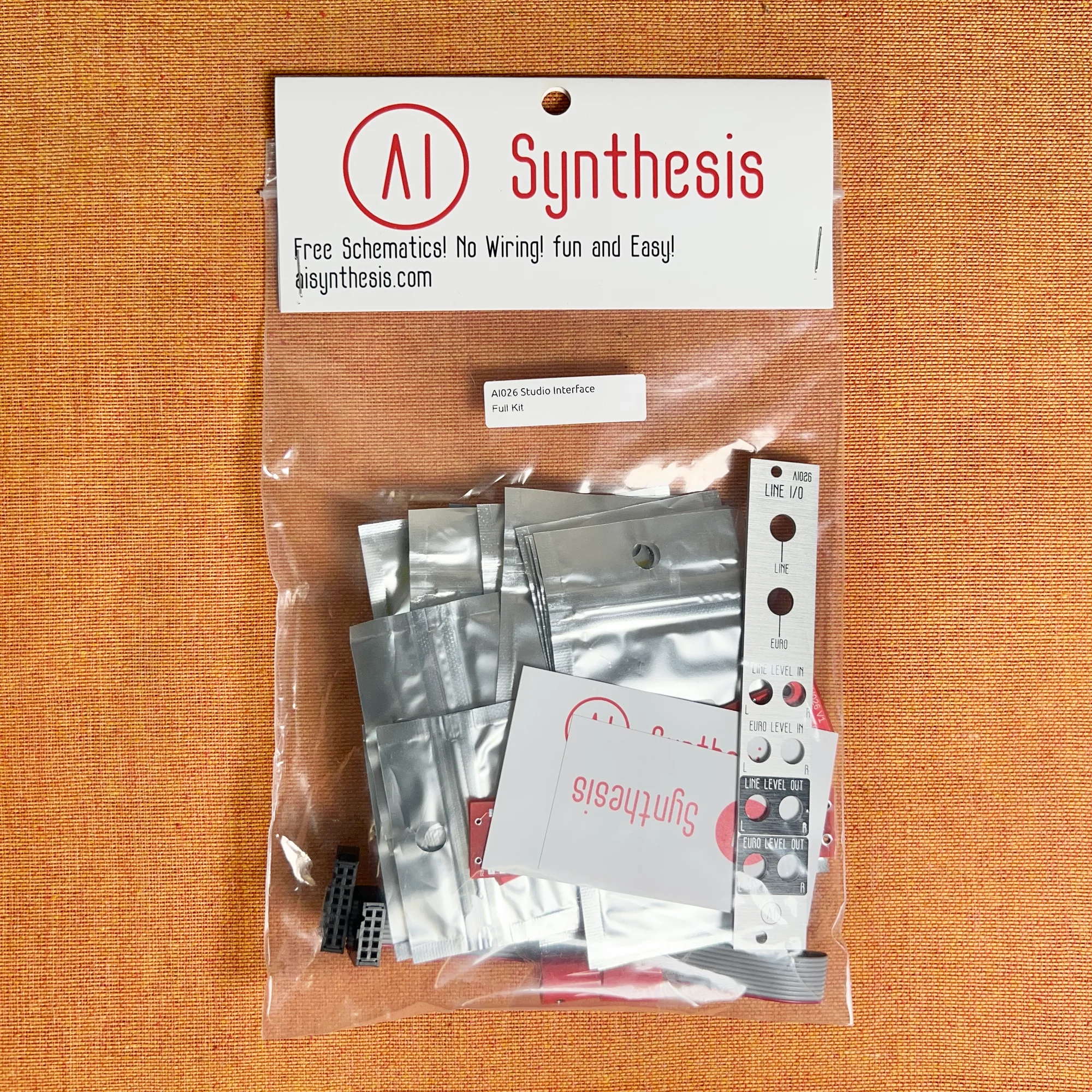 AI Synthesis: AI026 Line I/O Interface (Aluminium Panel) DIY Kit