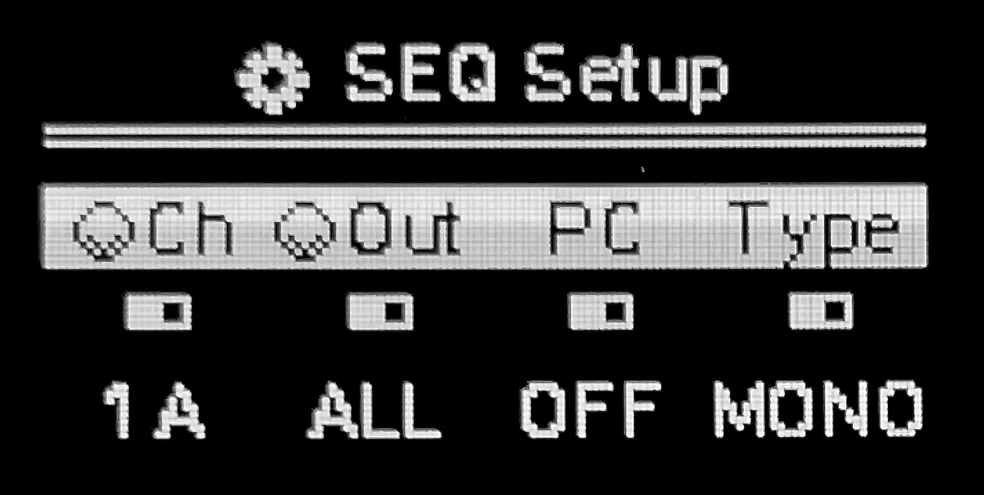 ディスプレイ: SEQ Setupの表示